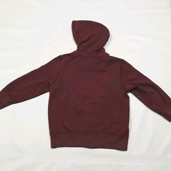 🎁5/$25 Joe Fresh Hoodie Boy Size 4 Varsity Burgundy Distressed Full Zip - Picture 5 of 7